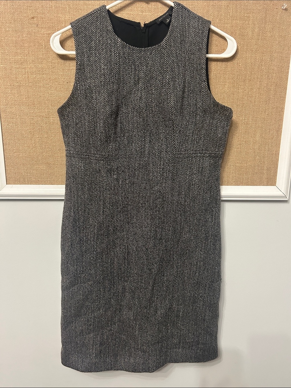 Ann Taylor Black and White Herringbone Sheath Dress